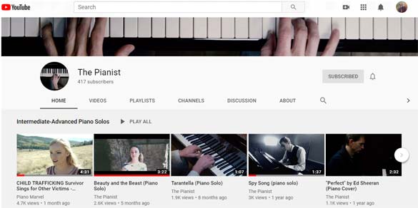 【画像】YoutubeのThe Pianistチャンネル